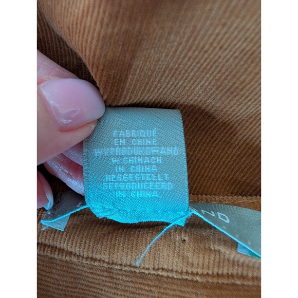 Lucky Brand Brown‎ Corduroy Ruffle Hem Mini Dress M Boho Cottage Indie Festival - Picture 8 of 14